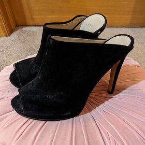 H&M Black Suede Mule Stiletto Heel Size 9